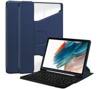 Keyboard Case for Samsung Galaxy Tab S10 Lite/ S10 FE 2025/ S9 FE 10.9 Inch/ S9 11 Inch 2023 S Pen Holder |Detachable Wireless Keyboard Cover| Shockproof 360 Swiveling Stand Clear Skin,Navy Blue