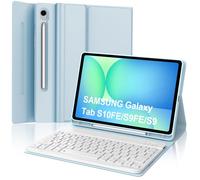 Keyboard Case for Samsung Galaxy Tab S10 Lite S10 FE 2025/S9 FE 2023 10.9 Inch, UK Layout Detachable Wireless Bluetooth Keyboard with Stand Cover for Samsung Galaxy Tab S9 11 Inch 2023, Sky Blue