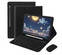 Keyboard Case for Samsung Galaxy Tab S10 Lite / S10 FE / S9 FE / S9 10.9-11 inch - Mouse and Detachable Keyboard, Slim Protective Case (Black)