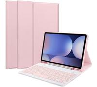 Keyboard Case for Samsung Galaxy Tab S10 Ultra/S9 Ultra/S8 Ultra 14.6inch, Magentic Protective Cover with S-Pen Holder, Detachable Wireless Bluetooth Keyboard, Pink