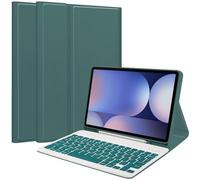 Keyboard Case for Samsung Galaxy Tab S10 Ultra/S9 Ultra/S8 Ultra 14.6inch, Magentic Protective Cover with S-Pen Holder, Detachable Wireless Bluetooth Keyboard, Dark Green