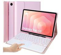 Keyboard Case for Samsung Galaxy Tab S11 5G 11 Inch 2025 Model (SM-X730/X736B),7-Color Backlit Detachable Smart Trackpad Wireless Bluetooth Keyboard,Ultra-Thin Cover with Mouse,Pink