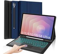 Keyboard Case for Samsung Galaxy Tab S11 Ultra/S10 Ultra/S9 Ultra/S8 Ultra 14.6 inch,7 Colors Backlit,Magnetic Detachable Bluetooth Keyboard with Multi-Touch Trackpad,Smart Protective Cover Pen Holder