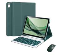 Keyboard Case for Samsung Galaxy Tab S12+ SM-X840 SM-X846 Dark Green | UK English QWERTY Bluetooth Square Keycaps Detachable Wireless Mouse PU Tri Fold Stand Upper Stylus Slot No Touchpad