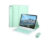 Keyboard Case for Samsung Galaxy Tab S12+ SM-X840 SM-X846 Green | UK English QWERTY Bluetooth Square Keycaps Detachable Wireless Mouse PU Tri Fold Stand Upper Stylus Slot No Touchpad