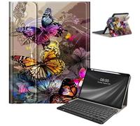 Keyboard Case for Samsung Galaxy Tab S9 FE 10.9'' / Tab S9 11'' 2023 with S Pen Holder, Detachable Wireless Bluetooth Keyboard, with Auto Sleep/Wake Galaxy Tab S9 FE 5G Case, Colorful Butterfly