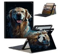 Keyboard Case for Samsung Galaxy Tab S9 FE 5G 10.9 Inch/S9 11 Inch 2023 with 360 Degree Rotating Slim Stand Cover with Detachable Wireless Keyboard & Pen Holder, Cute Golden Retriever Dog