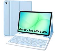 Keyboard Case for Samsung Tab A11 Plus 2025, Compatible with Samsung Tab A9 Plus 2023, 11 Inch, Bluetooth Connected, QWERTY Layout UK Version, USB Charging, Stylus Holder, Blue (Stylus Not Included)