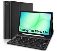 Keyboard Case for Samsung Tab A11 Plus 2025, Compatible with Samsung Tab A9 Plus 2023, 11 Inch, Bluetooth Connected, QWERTY Layout UK Version, USB Charging, Stylus Holder, Black (Stylus Not Included)