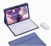 Keyboard Case for Xiaomi Mi Pad 5/5 Pro Touchpad 7 Colors Backlit QWERTY Layout,Detachable Wireless Bluetooth Keyboard with Mouse Pencil Holder Smart Magnetic Protective Cover,Purple