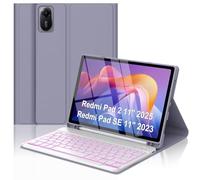 Keyboard Case for Xiaomi Pad 2 11'' 2025 & Redmi Pad SE 11 inch 2023, 7-Color Backlit Removable Wireless Bluetooth Keyboard for Xiaomi Redmi Pad 2 2025, Pen Holder, 3 Angles Adjustment, Light & Thin