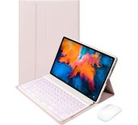 Keyboard Case for Xiaomi Pad 5/5 Pro, 7 Color Backlit Bluetooth keyboard with mouse, Pink