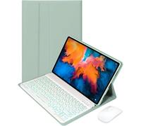Keyboard Case for Xiaomi Pad 6/6 Pro, 7 Color Backlit Bluetooth keyboard with mouse, Green
