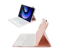 Keyboard Case for Xiaomi Pad 6, Tablet Touchpad Keyboard Cover with Magnetic RemovableWireless Keyboard, 7 Color Backlit, Support for Android, for IOS (Pink)