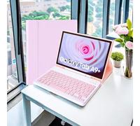 Keyboard Case with Pen Slot for Galaxy Tab A9 Plus 2023 / A9+ 5G 11 Inch (SM-X210/X216/X218) Folio Tablet Cover with [Pen Holder] [Detachable Wireless Keyboard] [Multi-Angle Stand] [Magnetic] (Pink)