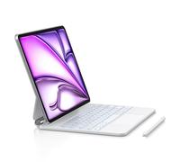 Keyboard Case with Stylus Pen for ipad Air 11-inch (M3 2025,M2 2024)iPad Pro11 in(1st/2nd/3rd/4th Generation) Magic-Style Magnetic Keyboard Case,Multi-Touch Trackpad 10.9” iPad Air 4th/5th Gen.(white)