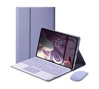 Keyboard Case with Touchpad Compatible with Lenovo Tab 10.1 / Tab K10 Gen 2 | 2025 10.1-inch, round scissor-switch keys, detachable Bluetooth keyboard, auto sleep/wake and multi-angle stand