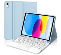 Keyboard Case with Touchpad for iPad A16 11th Generation 2025/10th Generation 2022, Wireless Bluetooth Keyboard with Trackpad and Slim Cover for iPad 10th/11th Generation 10.9/11 inch, Sky Blue