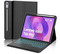 Keyboard Case with Touchpad for Lenovo Idea Tab Pro 12.7", Wireless Detachable Bluetooth Trackpad Keyboard with 7 colors Backlit and Stand Cover for Lenovo Idea Tab Pro 12.7 Inch 2025 Tablet, Black
