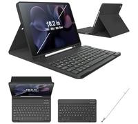Keyboard Cases for iPad 9th Generation 8th Gen, 7th Gen, Pro 10.5 Inch Air 3rd Gen. Removable Magnetic Cover Sheet Built-in Pencil Holder and Stylus Pen, Adjustable Angles Stain Resistant Cover, Black