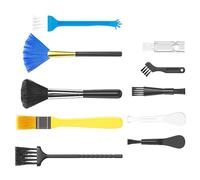 Keyboard Cleaner, Computer Duster, Electronics Brush, 10 Piece Nylon Detailing Kit, Handheld Portable Design, for Agency Home Travel Use, Compact, Black, 1 Set, 32 g