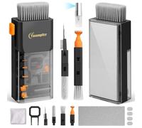 Keyboard Cleaning Kit Keyboard Cleaner, All in One Computer Screen and Laptop Cleaner, Compact Portable Electronic Laptop Cleaning Kit with Soft Brush and Spray for MacBook iPad iPhone Earbud, Black