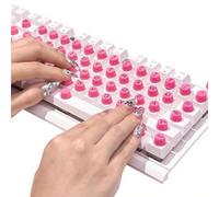 Keyboard Cover for Long Nails Stickers - Keyboard Bubble for Long Nail - Reusable Silicone Key Protectors & Bubbles for Typing Comfort, Desktop Key Cover with Letters (64 Pcs Adhesive Stickers)