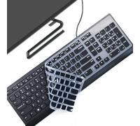 Keyboard Cover Skin for Lenovo 510 Wireless Keyboard GX30N81775 4X30M39458 &KBRFBU71 EKB-536A SK-8823 ALO730S KU-1601 ALO510/520 US Silicone Keyboard Cove Accessories-Black