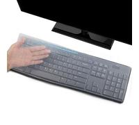 Keyboard Cover Skin for Logitech MK370 MK295 MK275 MK270 Wireless Keyboard, Logitech K200 K260 K270 K275 K295 MK200 MK260 Ultra Thin Desktop PC Silicone Keyboard Cover-Clear