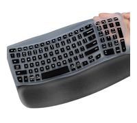 Keyboard Cover Skin for Logitech Wave Keys MK670 Keyboard Protector, Logitech MK670 Wave Keys Wireless Ergonomic Keyboard Desktop PC Silicone Clear Keyboard Skin Protector-Black