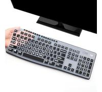 Keyboard Cover Skin Protector with Large Letters Fit Logitech MK295 MK275 MK270 Keyboard, Logitech K200 K260 K270 K275 K295 MK200 MK260 Ultra Thin Desktop PC Silicone Keyboard Cover