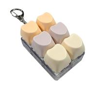 Keyboard Fidget - 6 Key Quiet Sensory Keychain, Silent Mechanical Clicker with LED Light, Stress Relief Button Pad, Ideal for Workplace Classroom Study