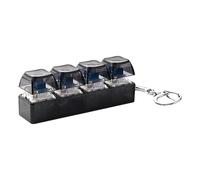 Keyboard Fidget - Clicky Stress Reliever for | Mechanical Feel with Color Changing LED & Portable Keychain Attachment for Concentration, Calmness, Studying and Relaxation