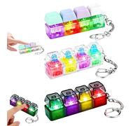 Keyboard Fidget, Fidgets, 3Pcs Fidget Keyboard for Stress Relief, Portable 4 Button Fidget Keyring for Office, School, and Commuting, Compact Keyboard Clicker for Anxiety Management and Pass the Time