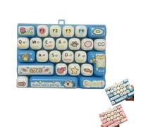 Keyboard Fidget Keychain for Adults, 26-in-1 Keyboard Decompression Button Finger Clicker, Funny Stress Relief for Focus & Calm at Work or Study, Pass Time