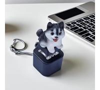 Keyboard Fidget Keychain | Portable Cat Meow Dog Bark Sound LED Lights | Rechargeable Button Fidget | for Kids Boy Girl Travel Backpack Offices School