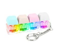 Keyboard Fidget Keychain with 4 Keys & LED Light, Clicker Decompression Toy, Portable Stress Relief Button for Adults to Relieve Stress & Kill Time