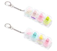 Keyboard Fidget Toy, 2PCS Clicky Fidget Keyboard Clicker Stress Toys for Adults Teens, Four-Button Fidget Keyring for ADHD Anxiety Relief, Portable Finger Fidget Toys for Work Study and Travel (E)