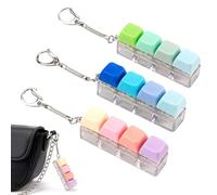 Keyboard Fidget Toy 3 Pack - Mini Keyboard Clicker Keychain Toy with 4 Buttons - Portable Desk Fidget for Focus and Idle Hands - Compact Fidget Keyring for Work School Travel