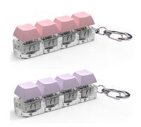 Keyboard Fidget Toy - 4-Button Gadget With LED Light | Mechanical Stress Relief Clicker for Funny Clicking (Pink+Purple)