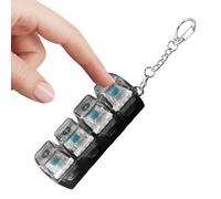 Keyboard Fidget Toy, 4-Button Portable Transparent Finger Keyboard Keychain With Lamp, Quality And Built To Last, Fashional Functional For Adults And Kids
