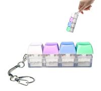 Keyboard Fidget Toy, 4 Buttons Stress Relief Clicky Keychain for Adults Kids, Linear Fingertip Touch Keyring Pass the Time Decompression Desk Gift for Boys Girls