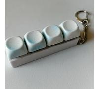 Keyboard Fidget Toy 4 Keys Clicky Fidget Keyring Keyboard Keychain Skin Picking Fidget Toys Adults for Adhd to Relief Stress Anxiety Pass the Time