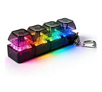 Keyboard Fidget Toy, 4 Keys Fidget Keyboard Keychain, 7 Colors Glowing Clicky Keyboards Fidgets Toy, Stress Relief Keyboards Clicker Fidgets Toys Light Up, For Office, School, Home, Travel