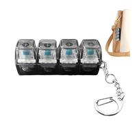 Keyboard Fidget Toy - 4 Keys Sensory for Lighting | Quad Mechanical Switches with Glowing LED Base, Luminous Clicker Module, Haptic Desktop Gear for Cubicles, Studios, and Lounges