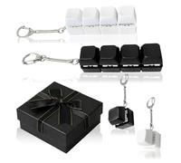 Keyboard Fidget Toy, 5-Piece Fidget Keyboard（Black And White）, Equipped With Clickable Keys And Storage Box, The Compact Design Of The Fingertip Keyboard Helps To Relieve Stress