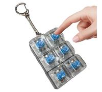 Keyboard Fidget Toy, 6-Button Silent Portable Light Up, Multi-functional Keychain With Lamp Clicker, RGB Lights Mechanical Keyboards Clicker Toy For Stress Relief