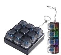 Keyboard Fidget Toy, 9-Button Fidget Keyboard Keychain Stress Relief Toys Keyboards Keychain, Mini Keyboards Clicker FidgetsToy, Sensory Fun Toys For Adults, Kids (BK)