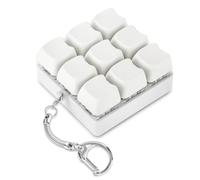 Keyboard Fidget Toy, 9 Keys Fidget Keyboard Keychain, Portable Keyboard Clicker for Adults Kids, Mini Keyboard Fidget for Stress Relief and Passing Time (White)