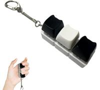 Keyboard Fidget Toy, Cat-Shaped PBT 3-Key Clicker Fidget Toy, Mini Fidget Toys for Adults Kids & ADHD, Portable Fidget Keyring Stress Toy, Cute Keyboard Keychain for Versatile Uses (Black & White)
